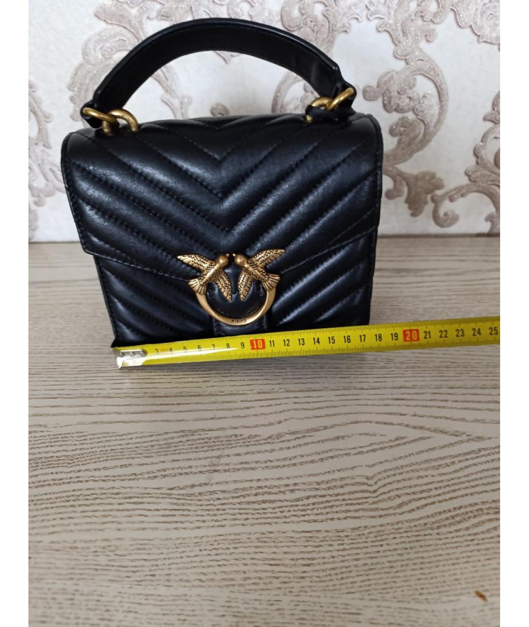 PINKO Черная кожаная сумка через плечо, фото 5