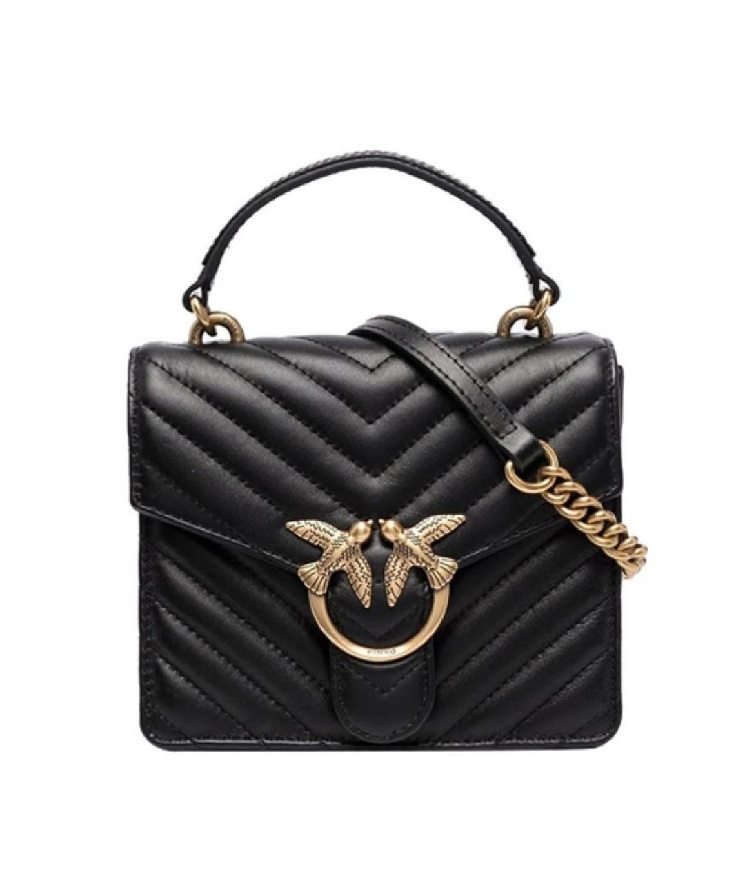 PINKO Черная кожаная сумка через плечо, фото 8