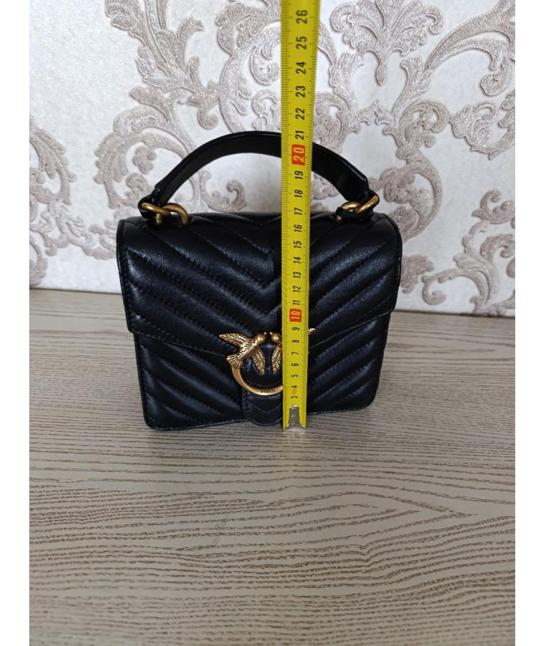 PINKO Черная кожаная сумка через плечо, фото 6