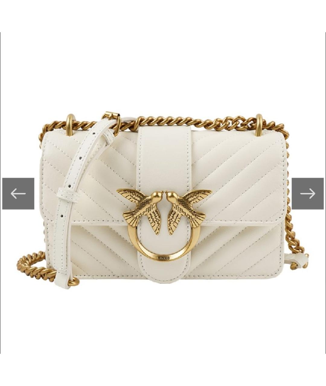 PINKO Белая кожаная сумка через плечо, фото 8