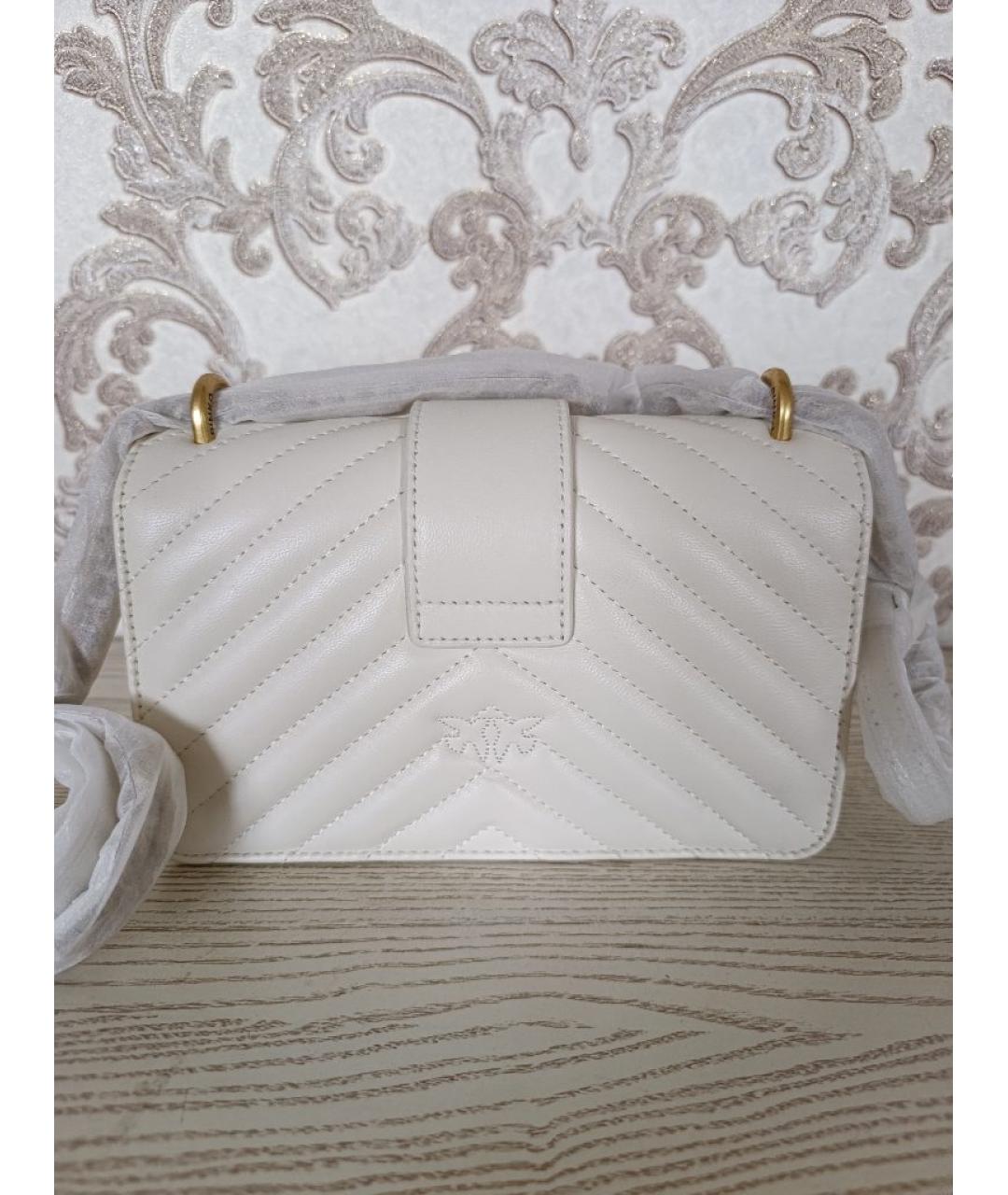 PINKO Белая кожаная сумка через плечо, фото 3