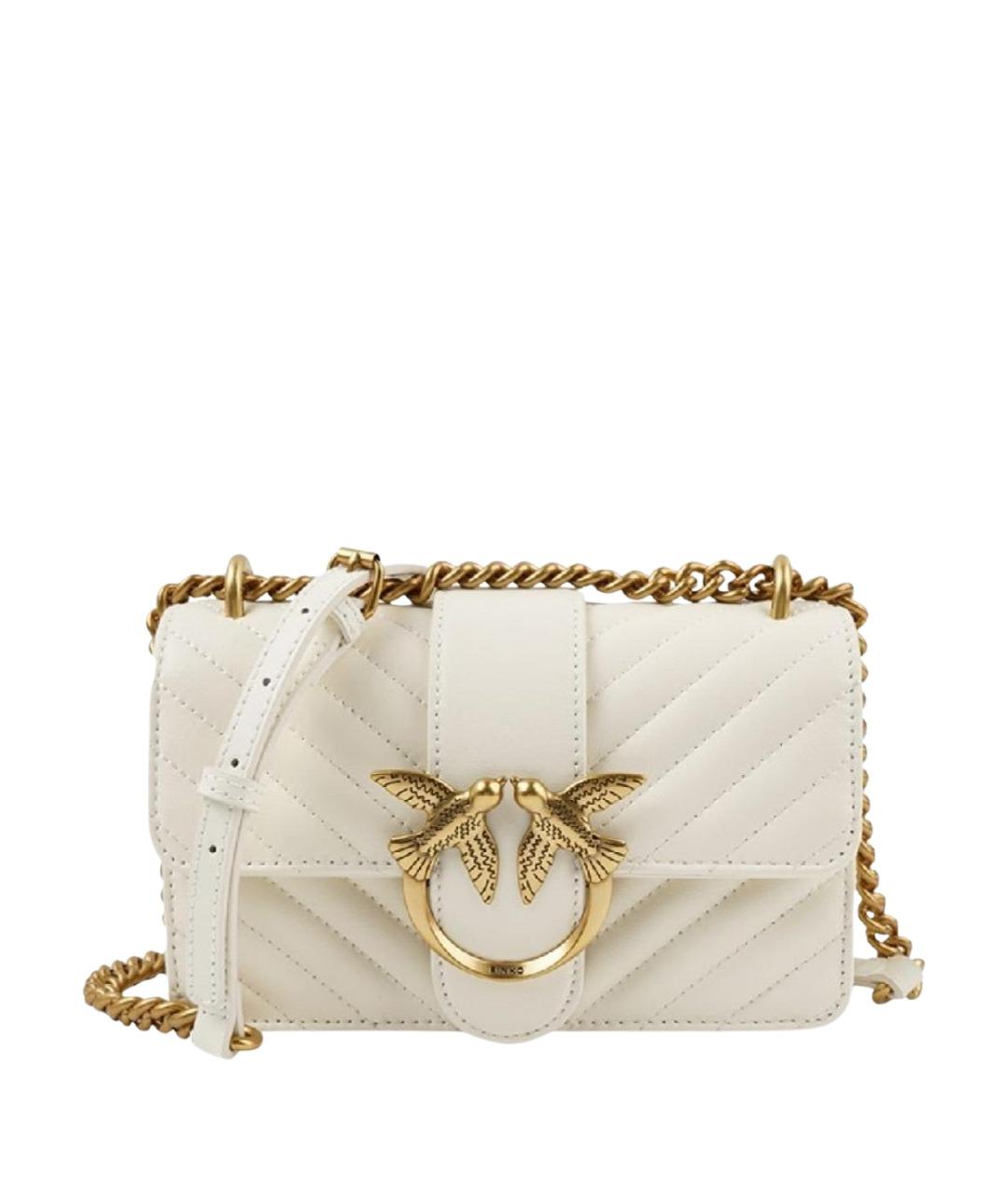 PINKO Белая кожаная сумка через плечо, фото 1