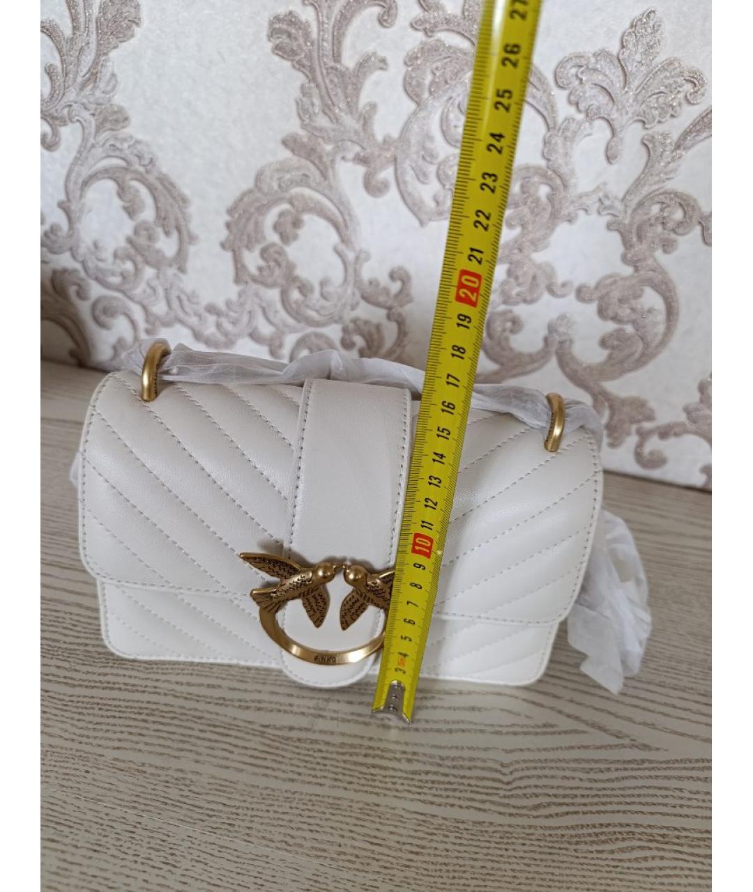 PINKO Белая кожаная сумка через плечо, фото 7