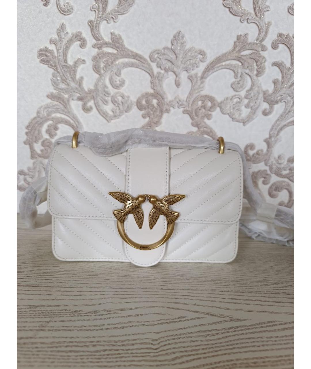 PINKO Белая кожаная сумка через плечо, фото 2