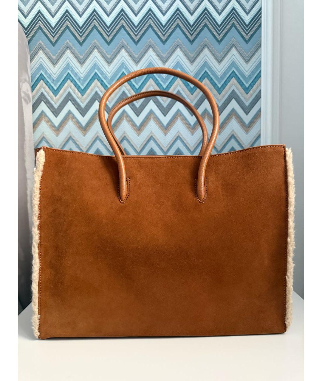 COCCINELLE Коричневая замшевая сумка тоут, фото 3