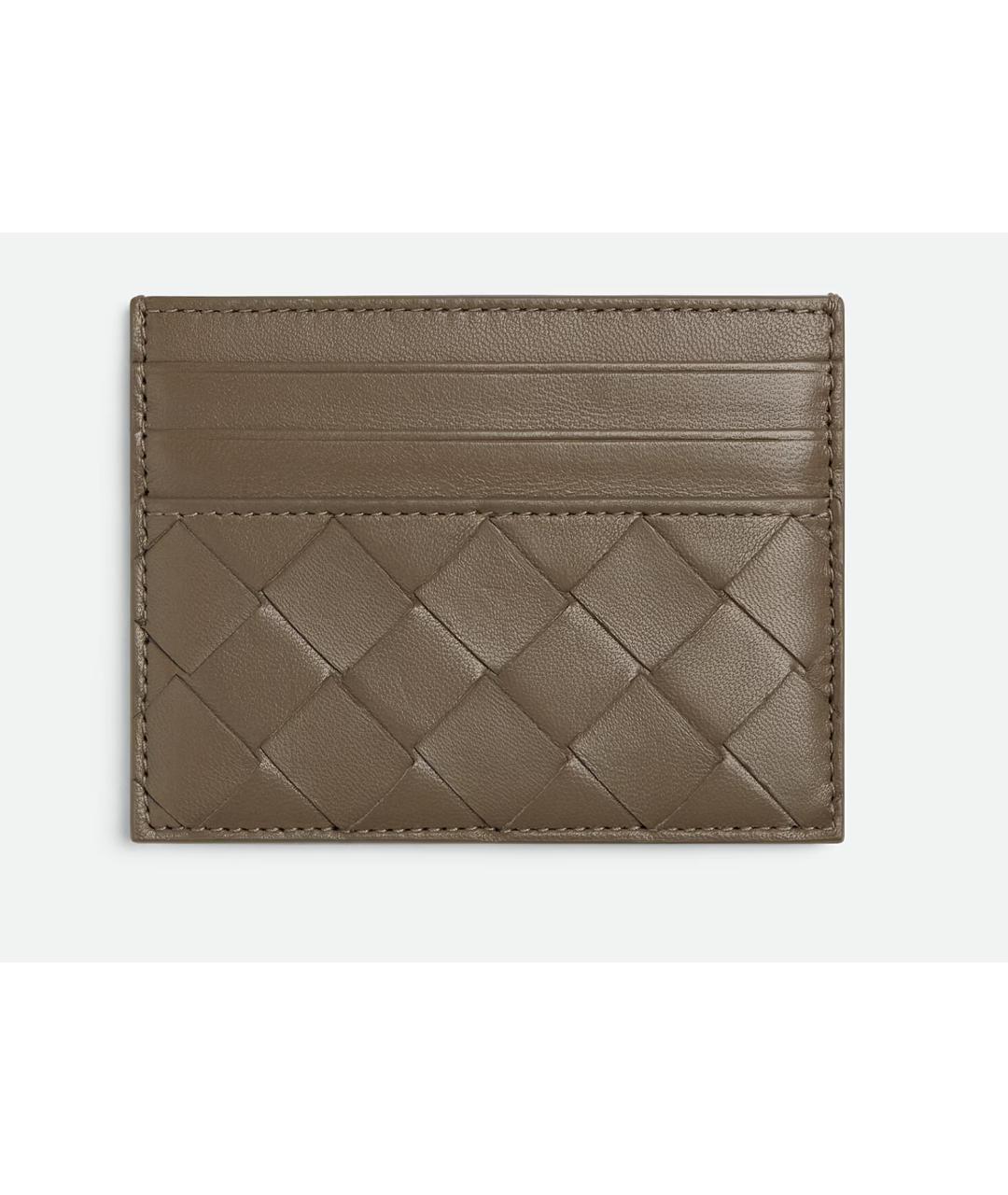 BOTTEGA VENETA Хаки кожаный кардхолдер, фото 3