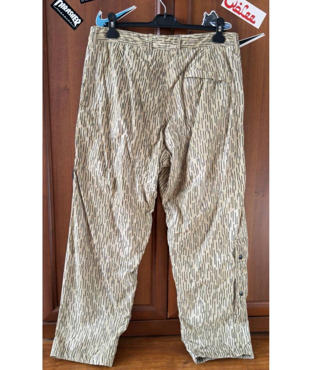 STONE ISLAND Бежевые хлопковые повседневные брюки, фото 2