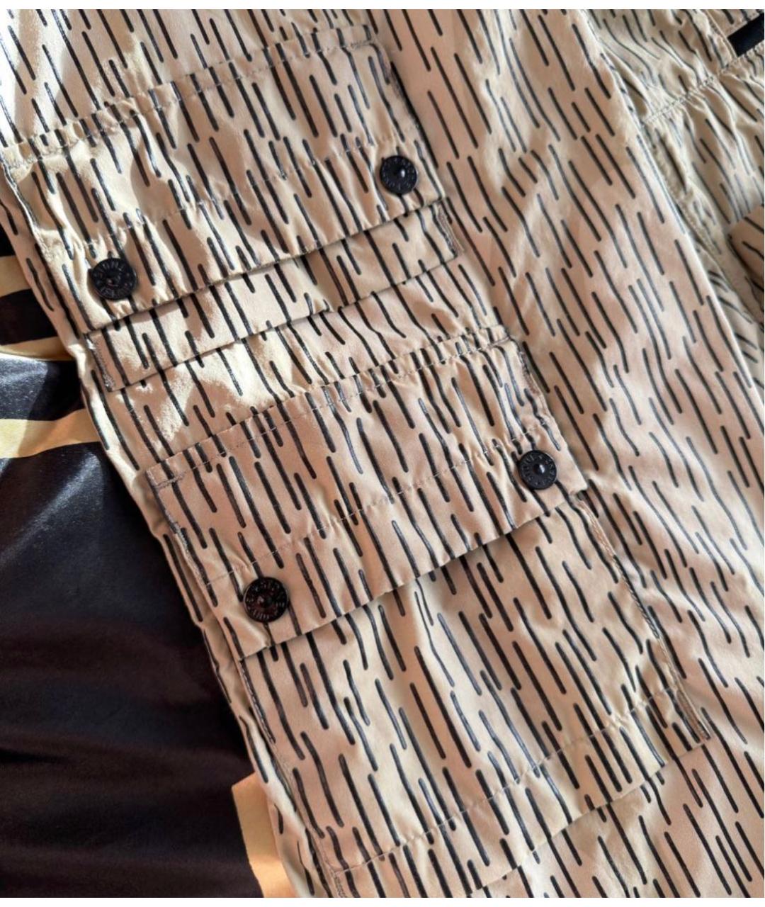 STONE ISLAND Бежевые хлопковые повседневные брюки, фото 3