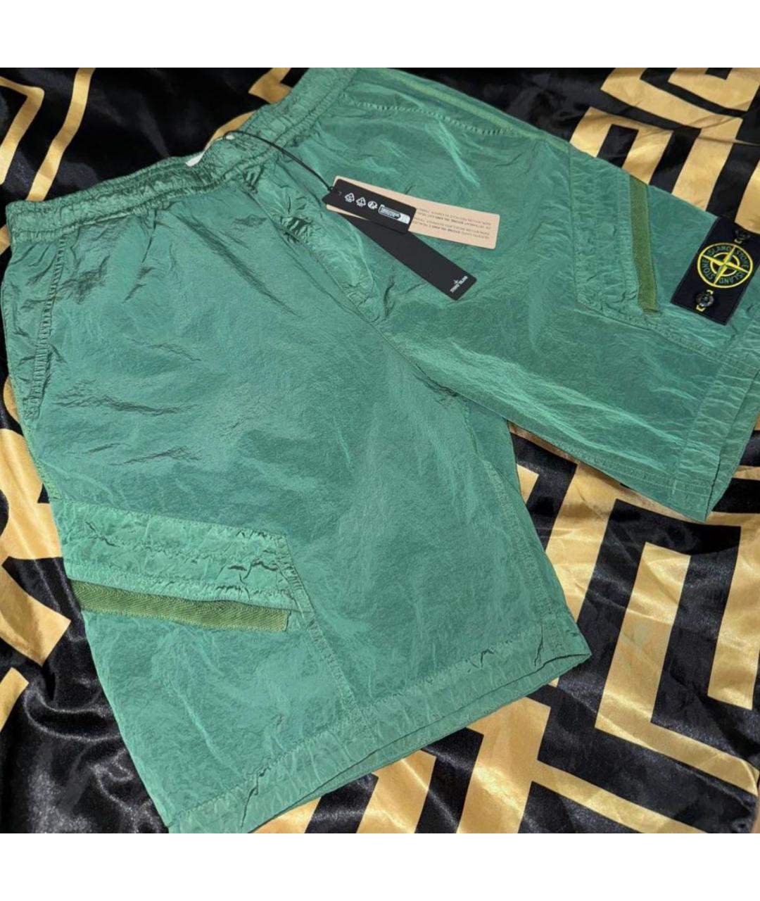 STONE ISLAND Зеленые шорты, фото 3