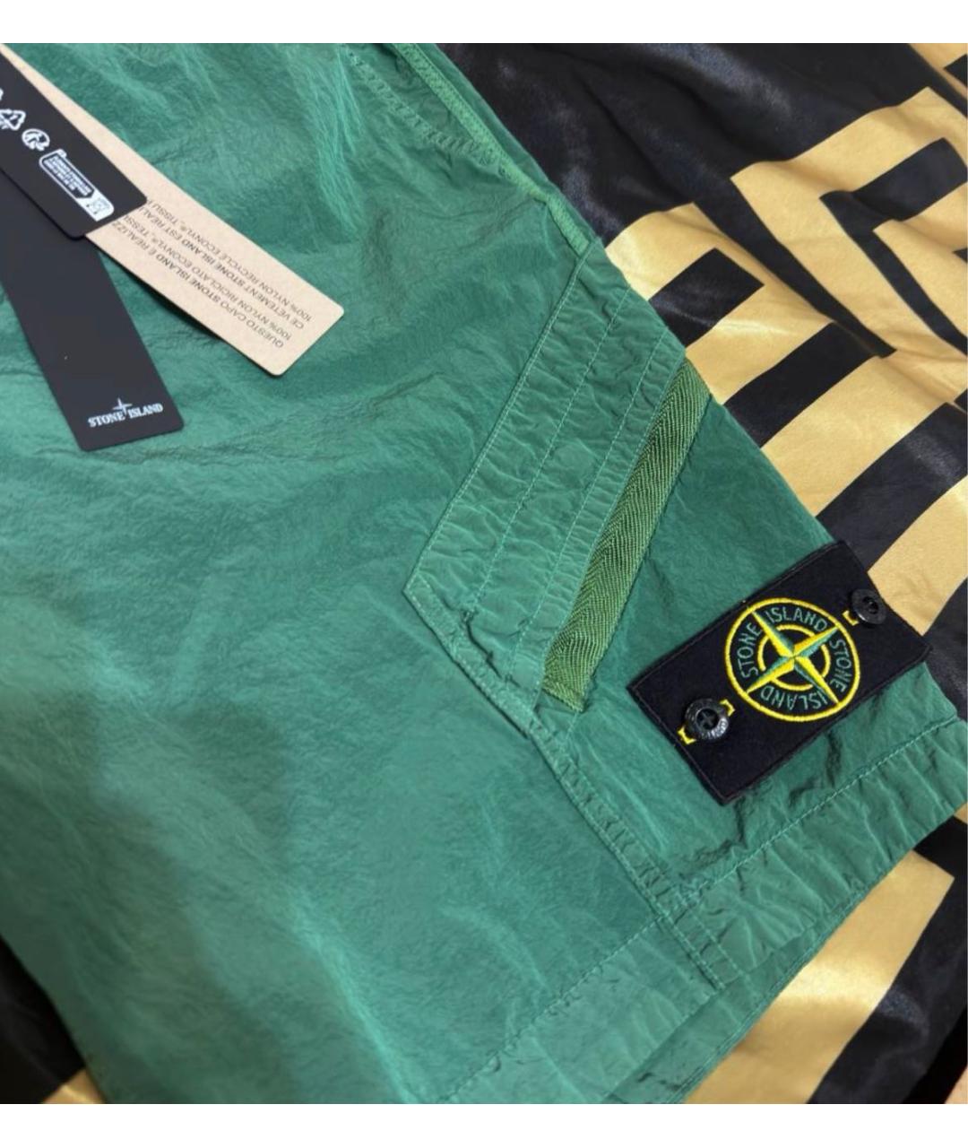 STONE ISLAND Зеленые шорты, фото 4