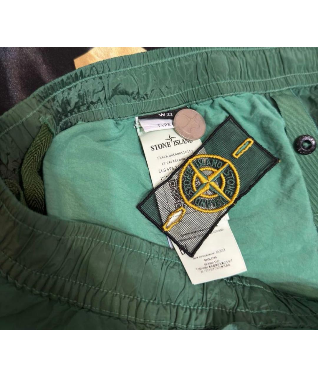 STONE ISLAND Зеленые шорты, фото 7