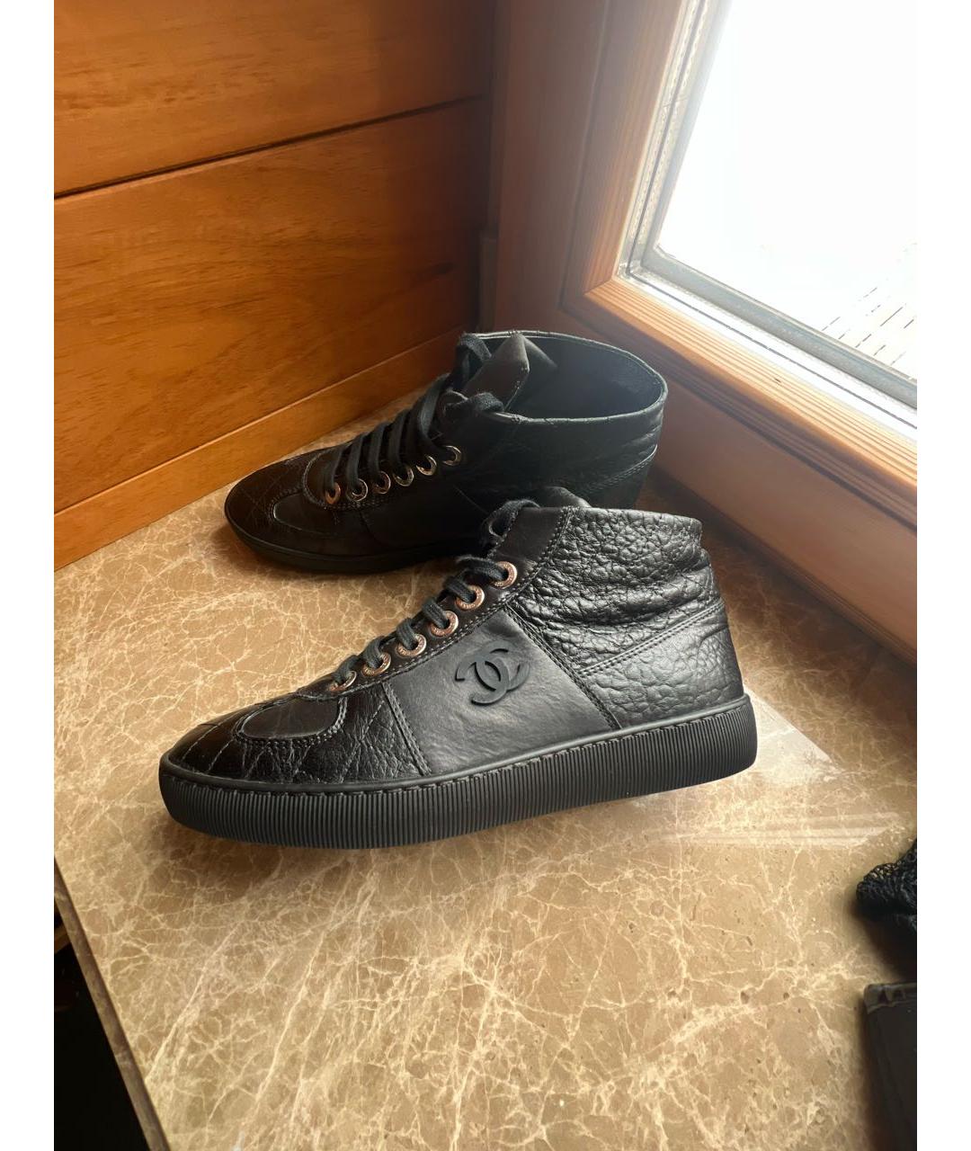 CHANEL Черные кожаные ботинки, фото 5