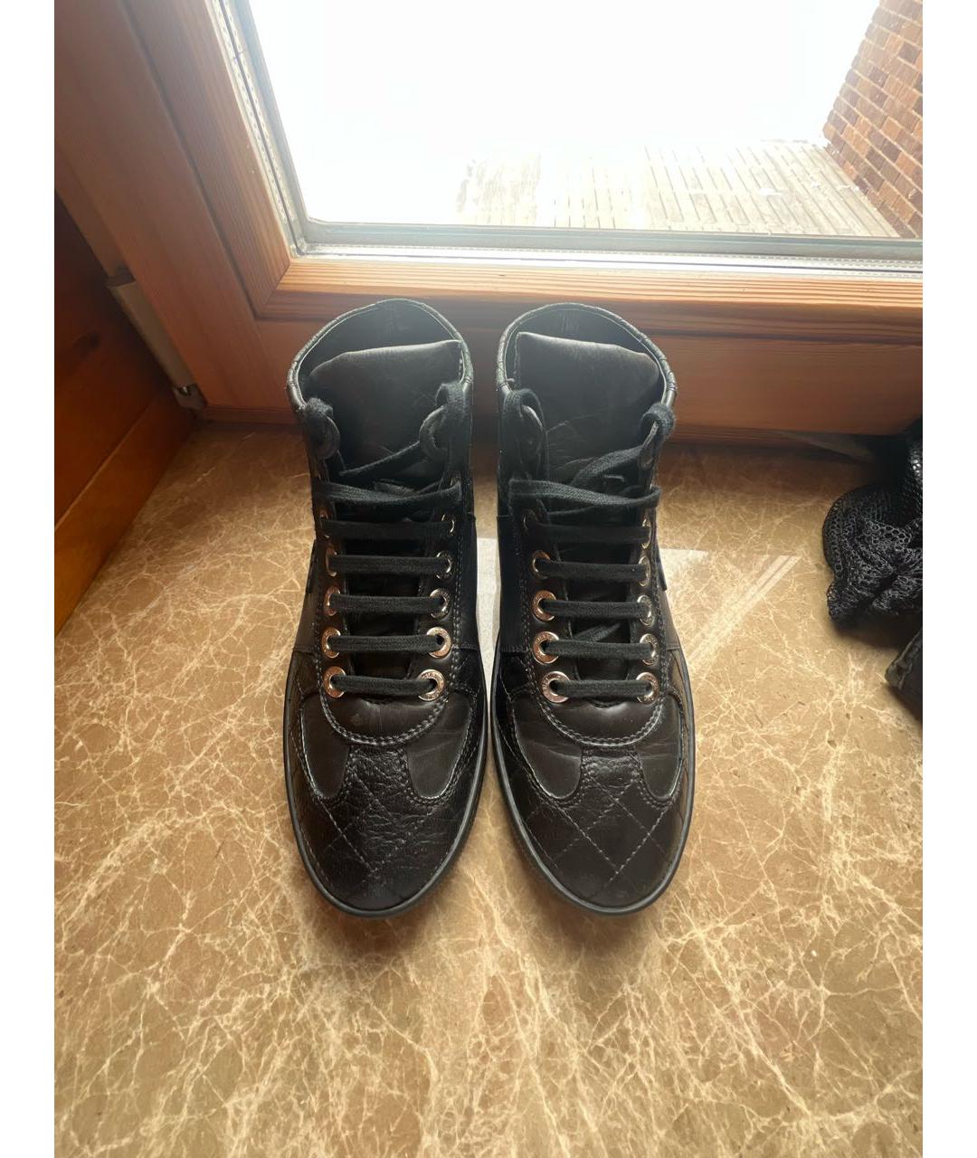 CHANEL Черные кожаные ботинки, фото 3