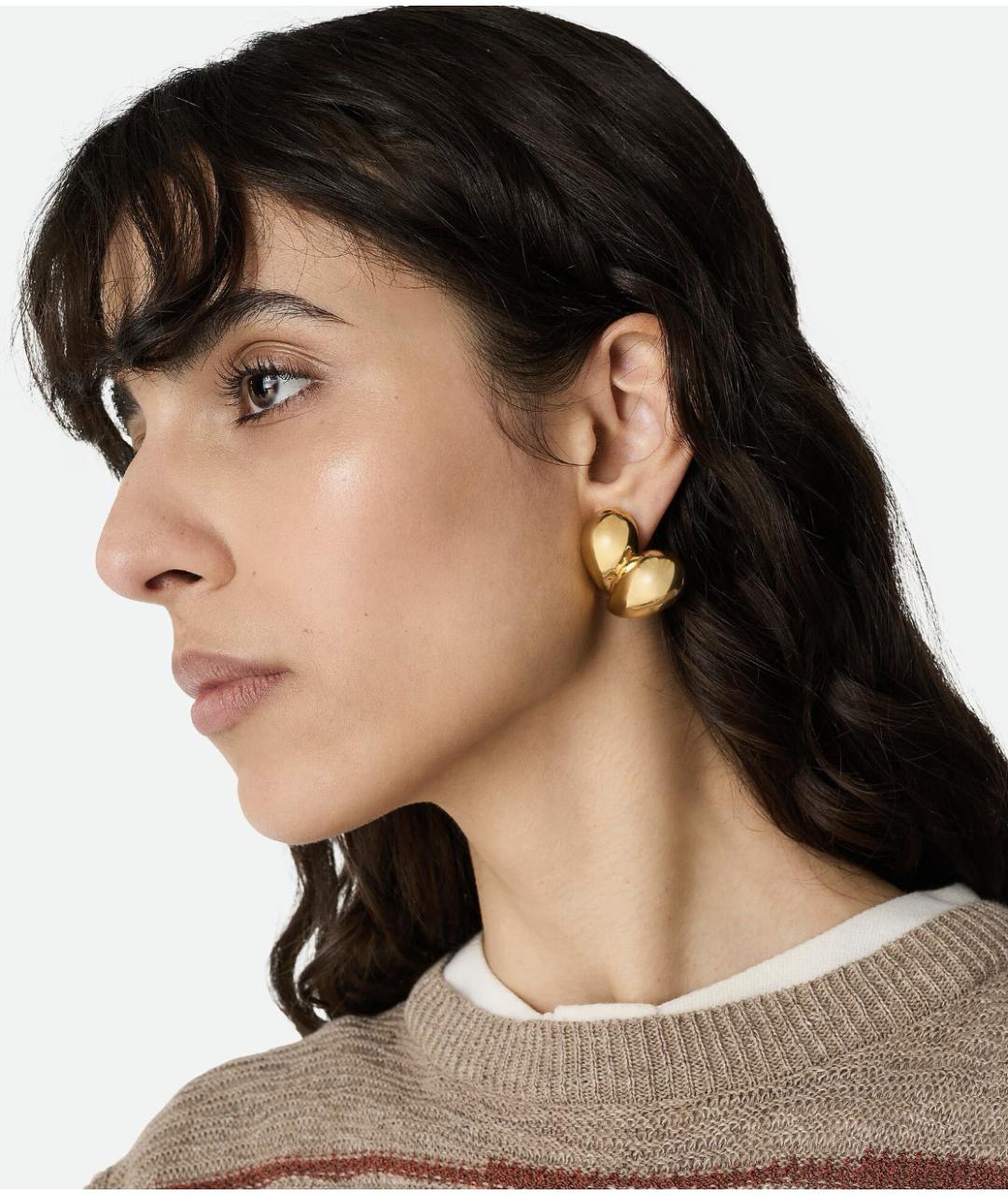 BOTTEGA VENETA Золотые серебряные серьги, фото 2