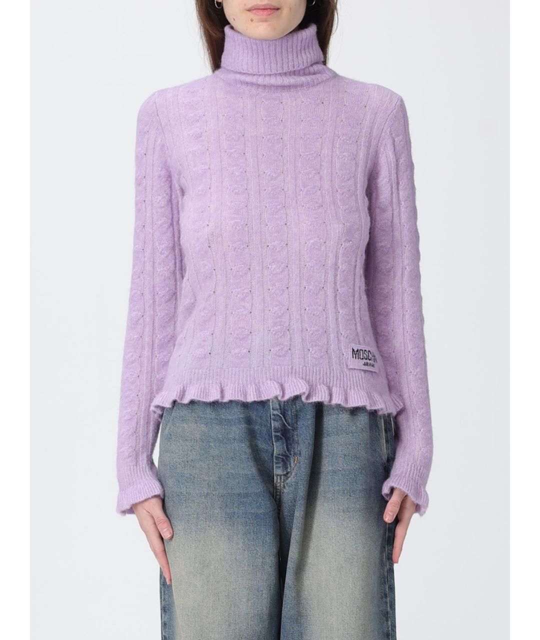 MOSCHINO JEANS Фиолетовая шерстяная водолазка, фото 4