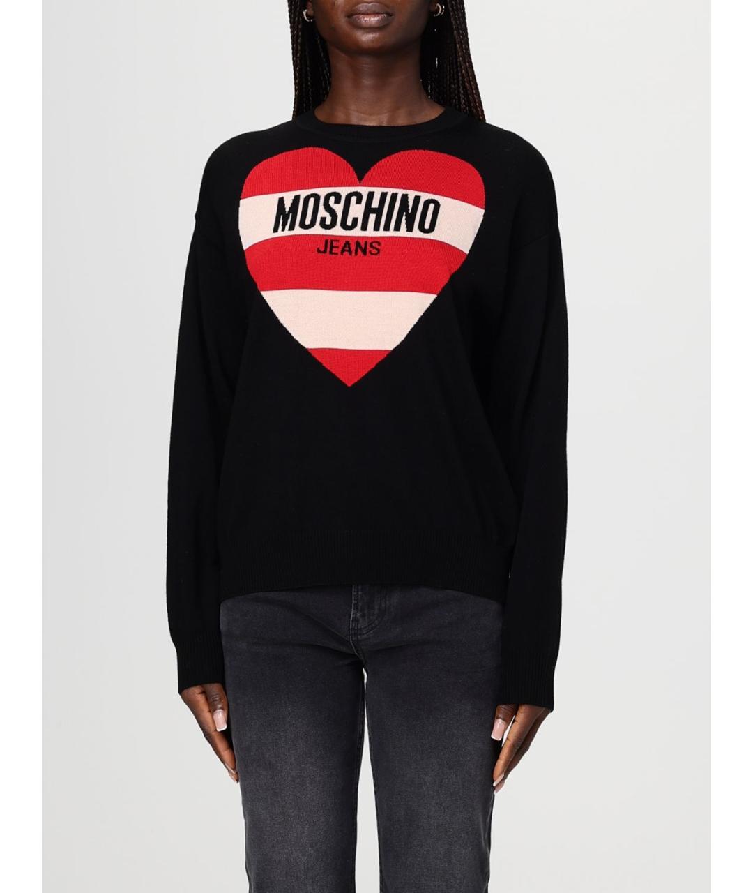 MOSCHINO JEANS Черный шерстяной джемпер / свитер, фото 4