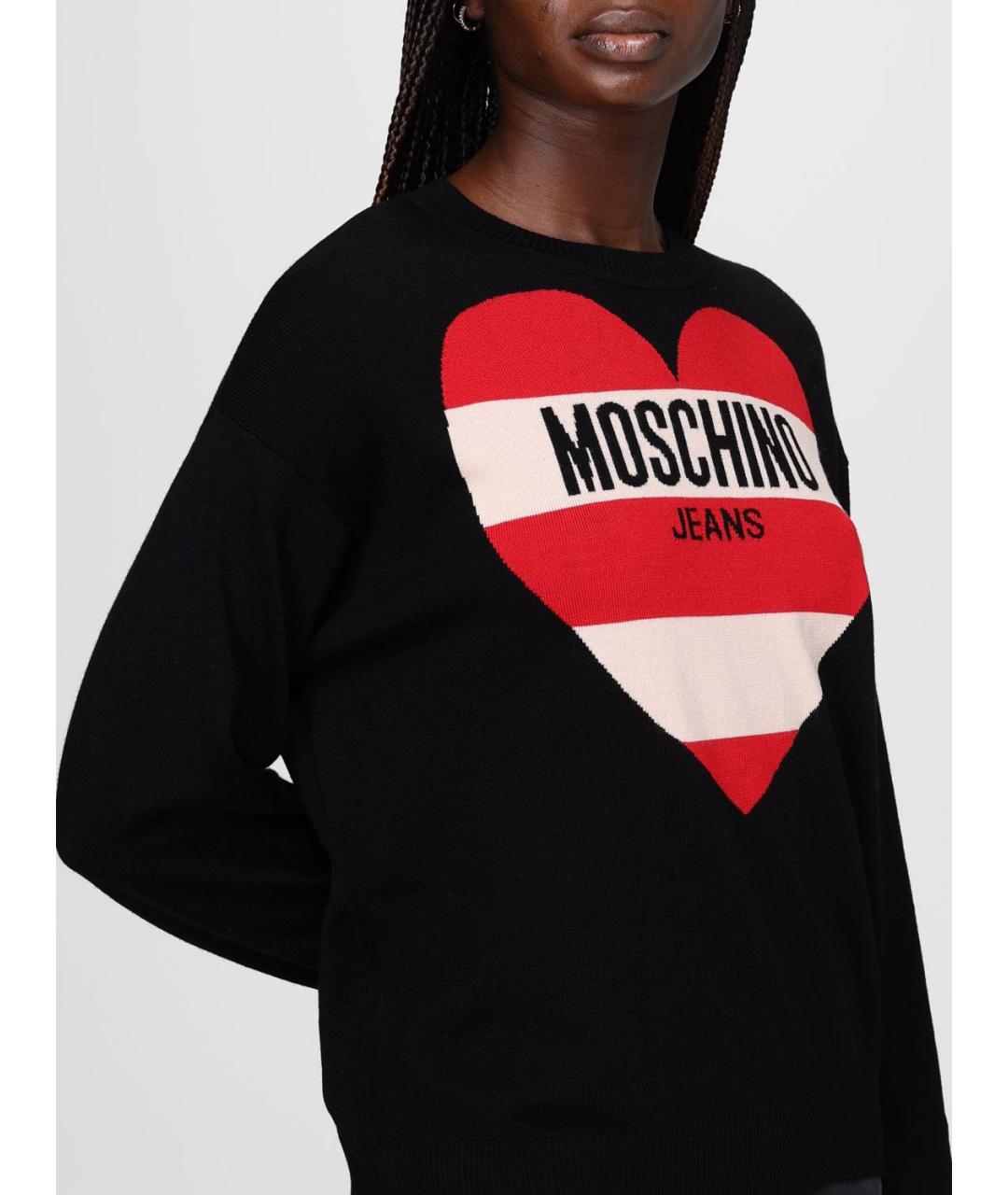 MOSCHINO JEANS Черный шерстяной джемпер / свитер, фото 3