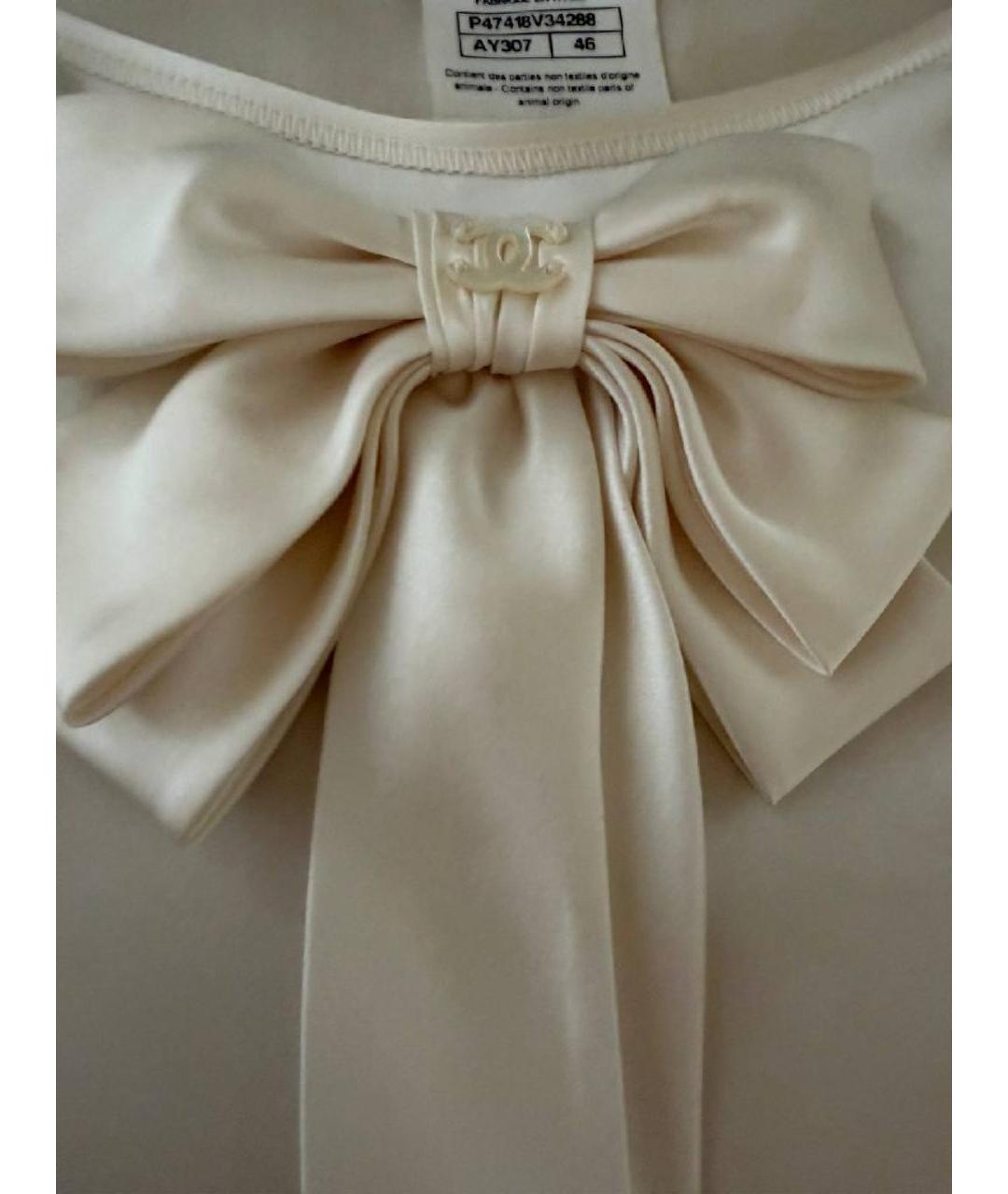 CHANEL Бежевая шелковая блузы, фото 2