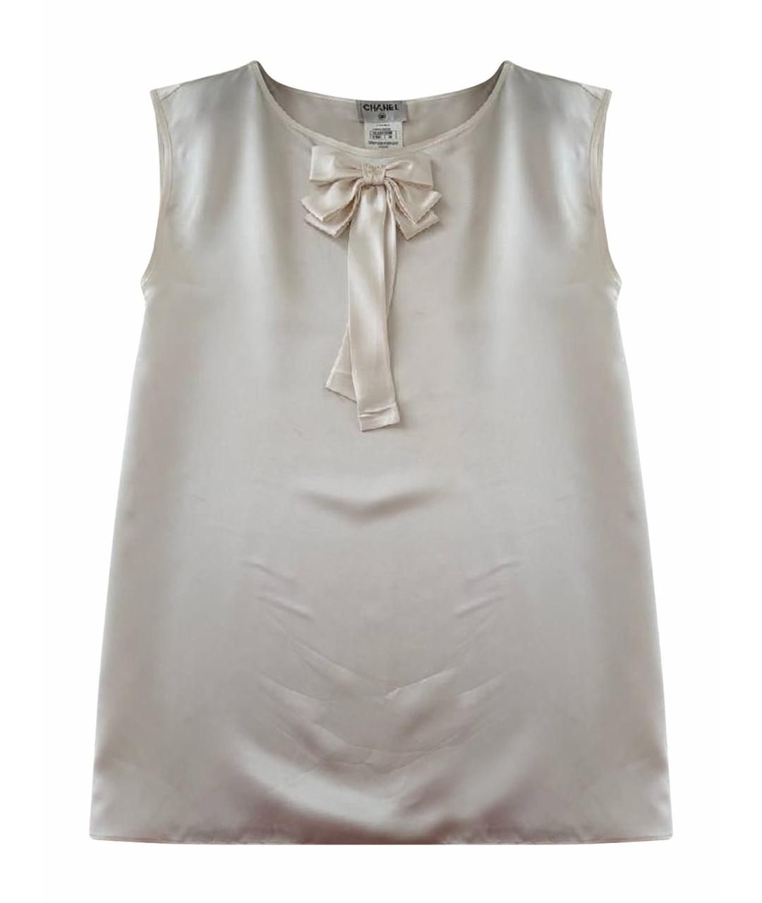 CHANEL Бежевая шелковая блузы, фото 1