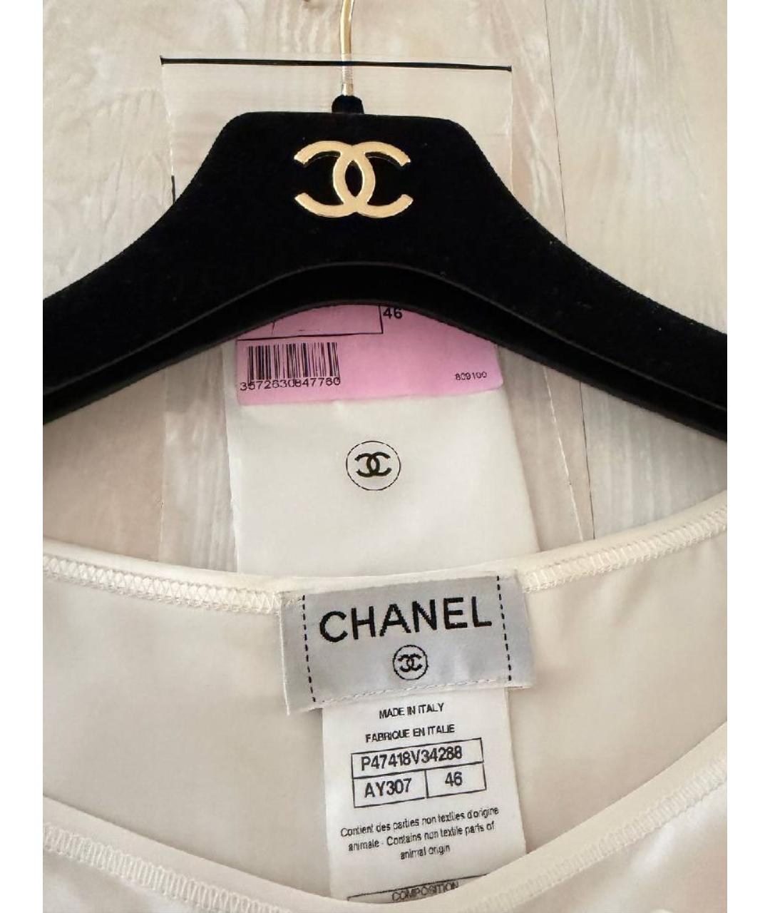 CHANEL Бежевая шелковая блузы, фото 4