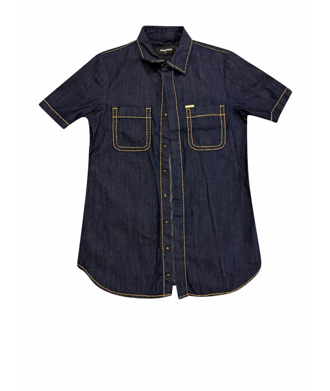 DSQUARED2 Темно-синяя хлопковая рубашка, фото 1