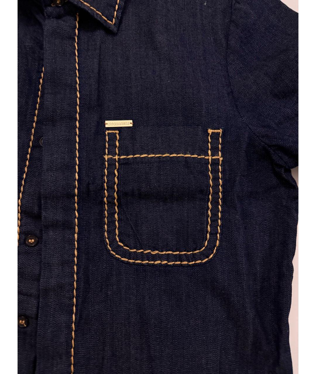 DSQUARED2 Темно-синяя хлопковая рубашка, фото 2
