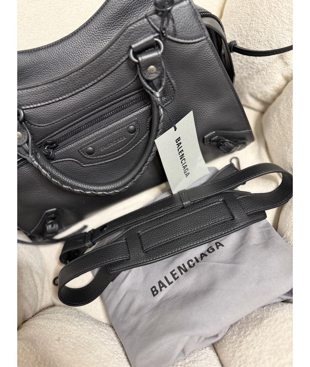 BALENCIAGA Черная кожаная сумка с короткими ручками, фото 8