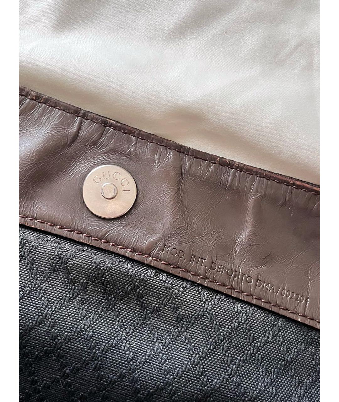 GUCCI Коричневая синтетическая сумка с короткими ручками, фото 5