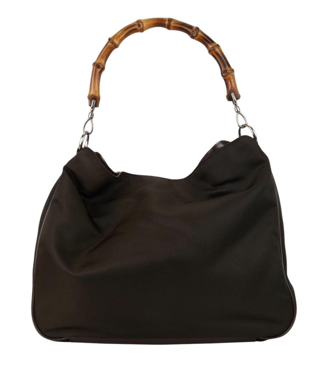 GUCCI Коричневая синтетическая сумка с короткими ручками, фото 1