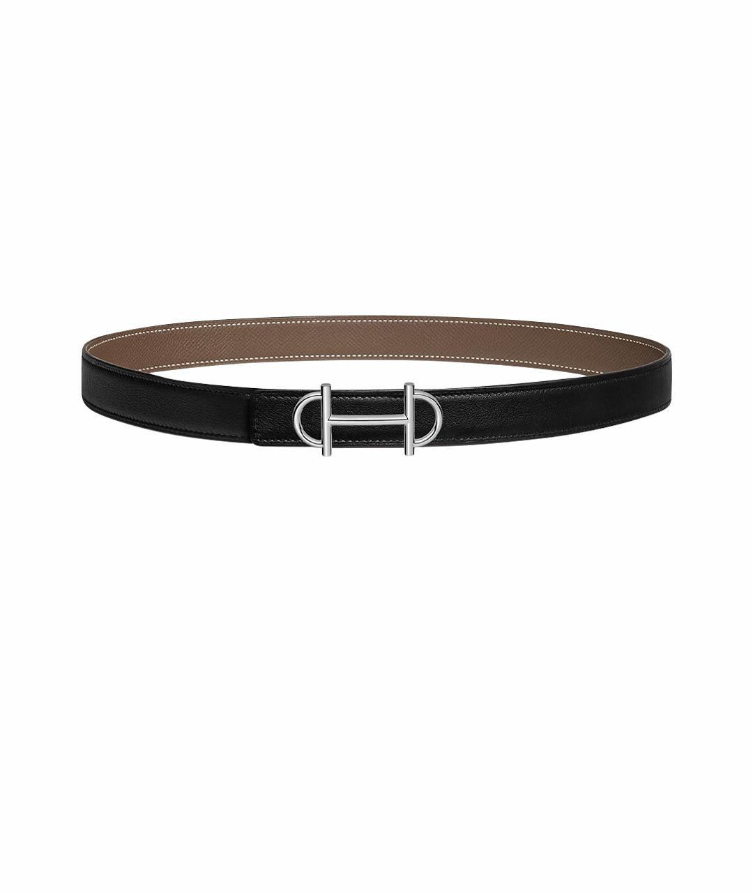 HERMES Черный кожаный ремень, фото 1