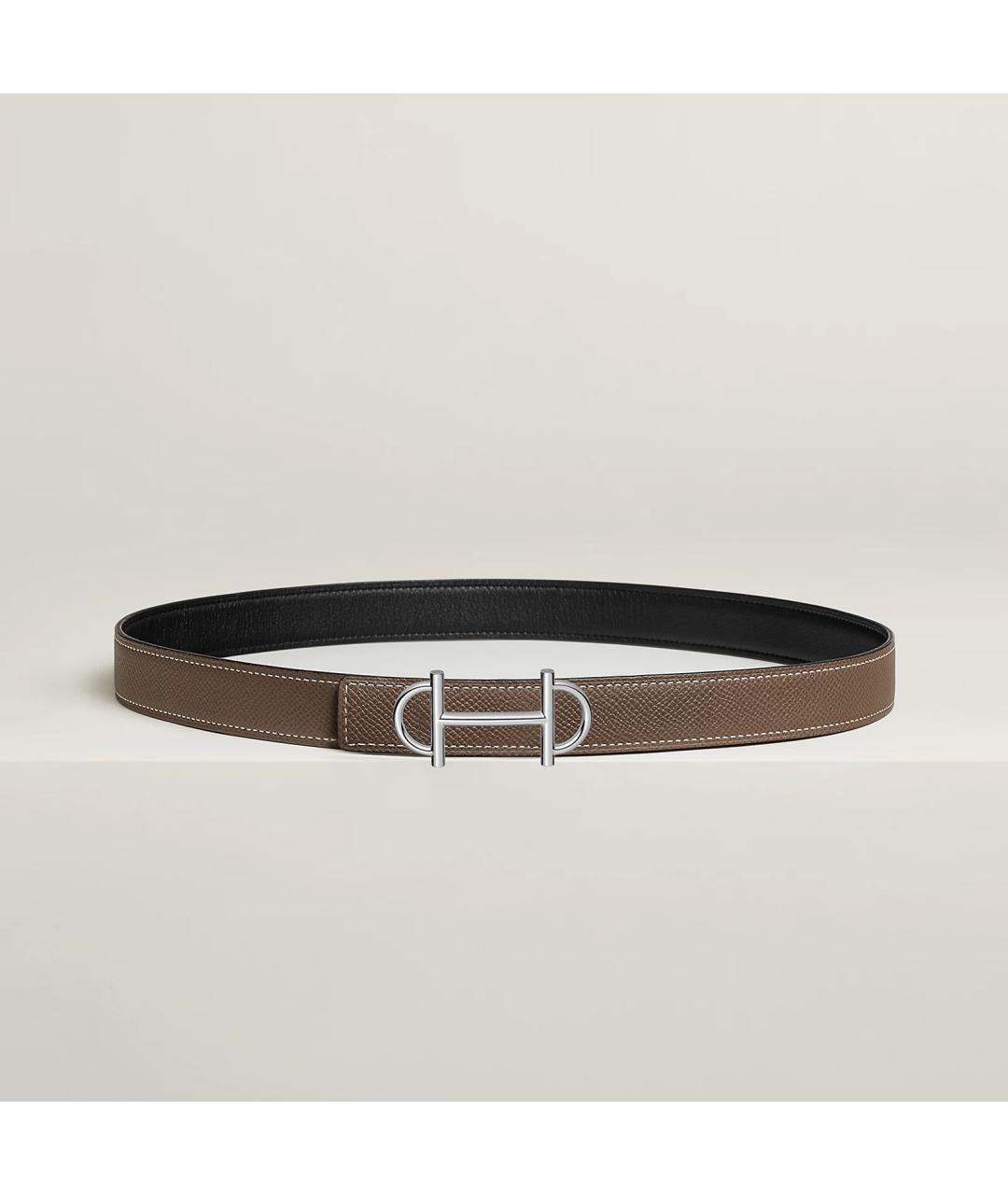 HERMES Черный кожаный ремень, фото 2