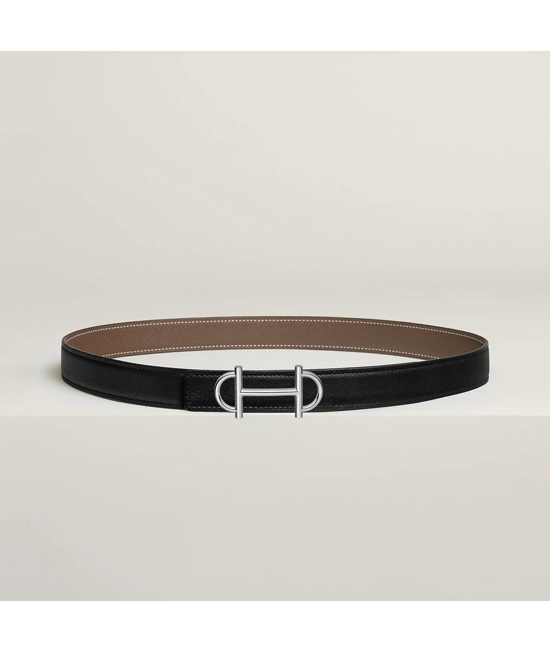 HERMES Черный кожаный ремень, фото 3