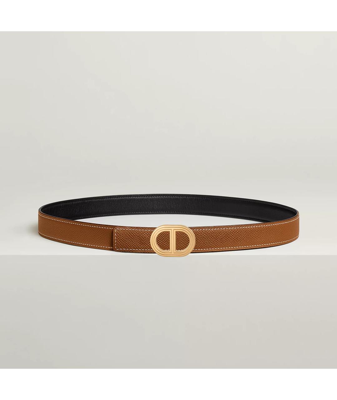 HERMES Черный кожаный ремень, фото 2