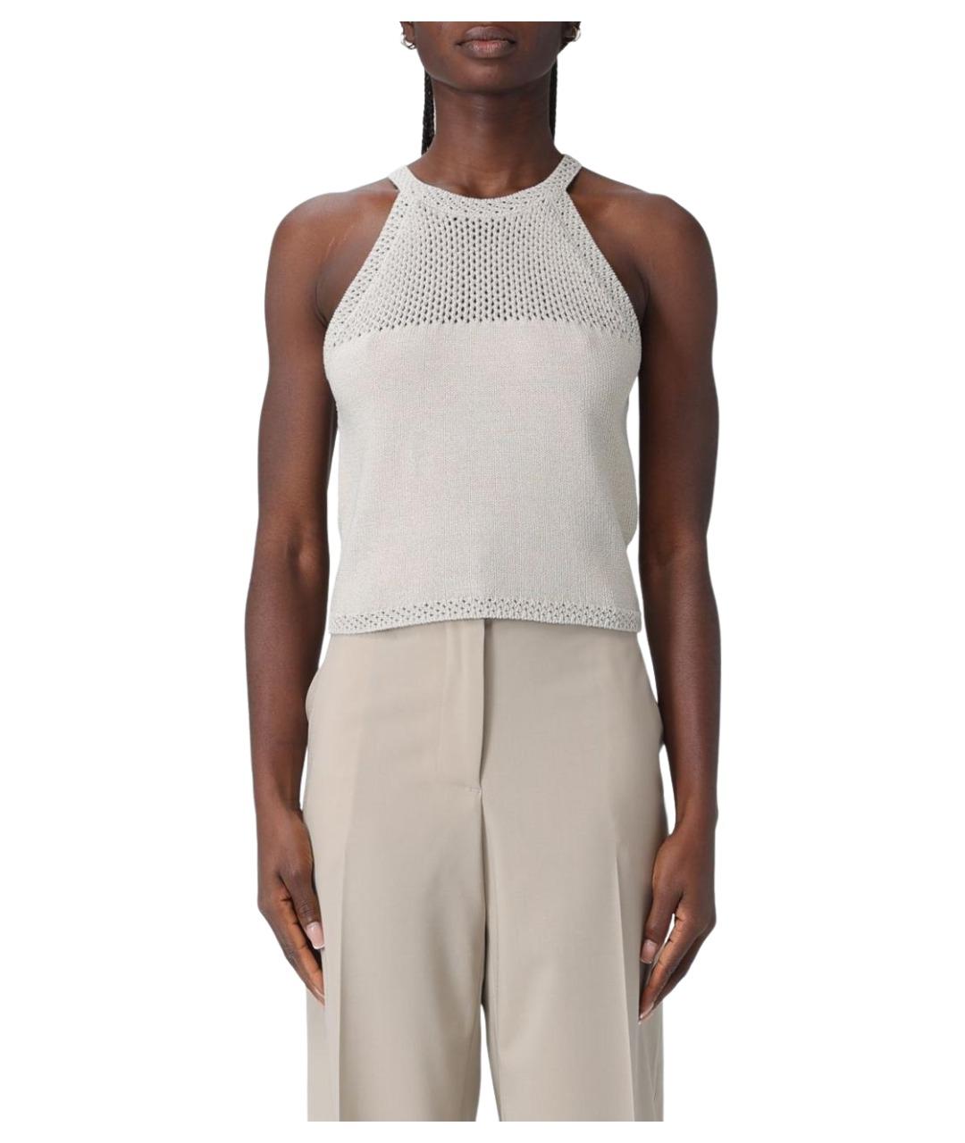 ARMANI EXCHANGE Бежевая хлопковая майка, фото 1