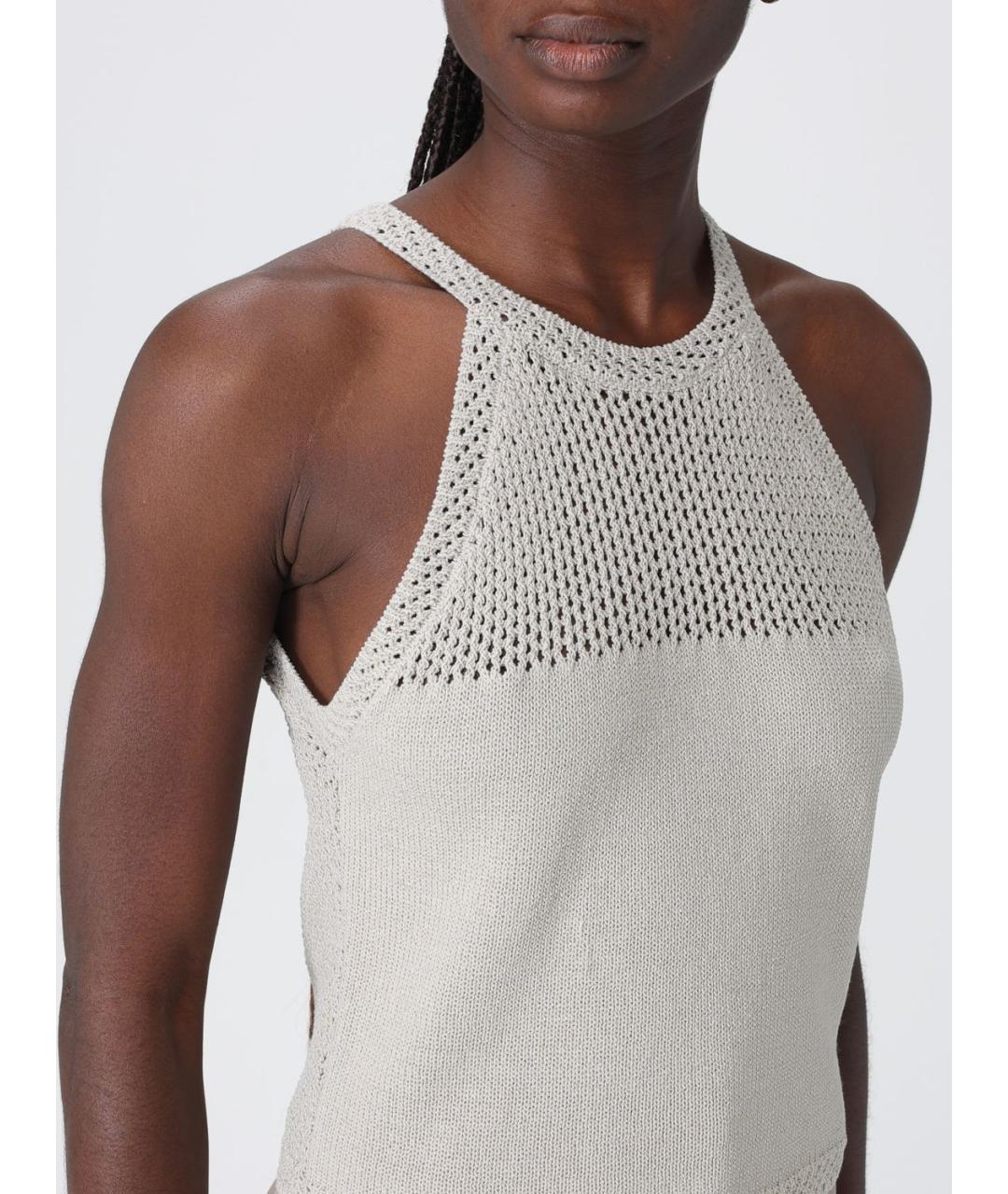 ARMANI EXCHANGE Бежевая хлопковая майка, фото 3