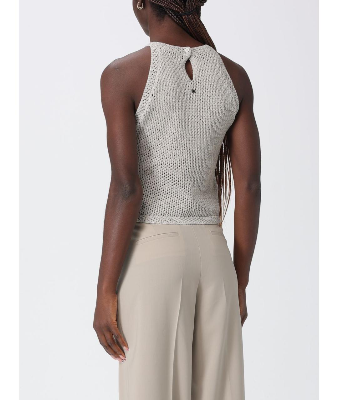 ARMANI EXCHANGE Бежевая хлопковая майка, фото 2