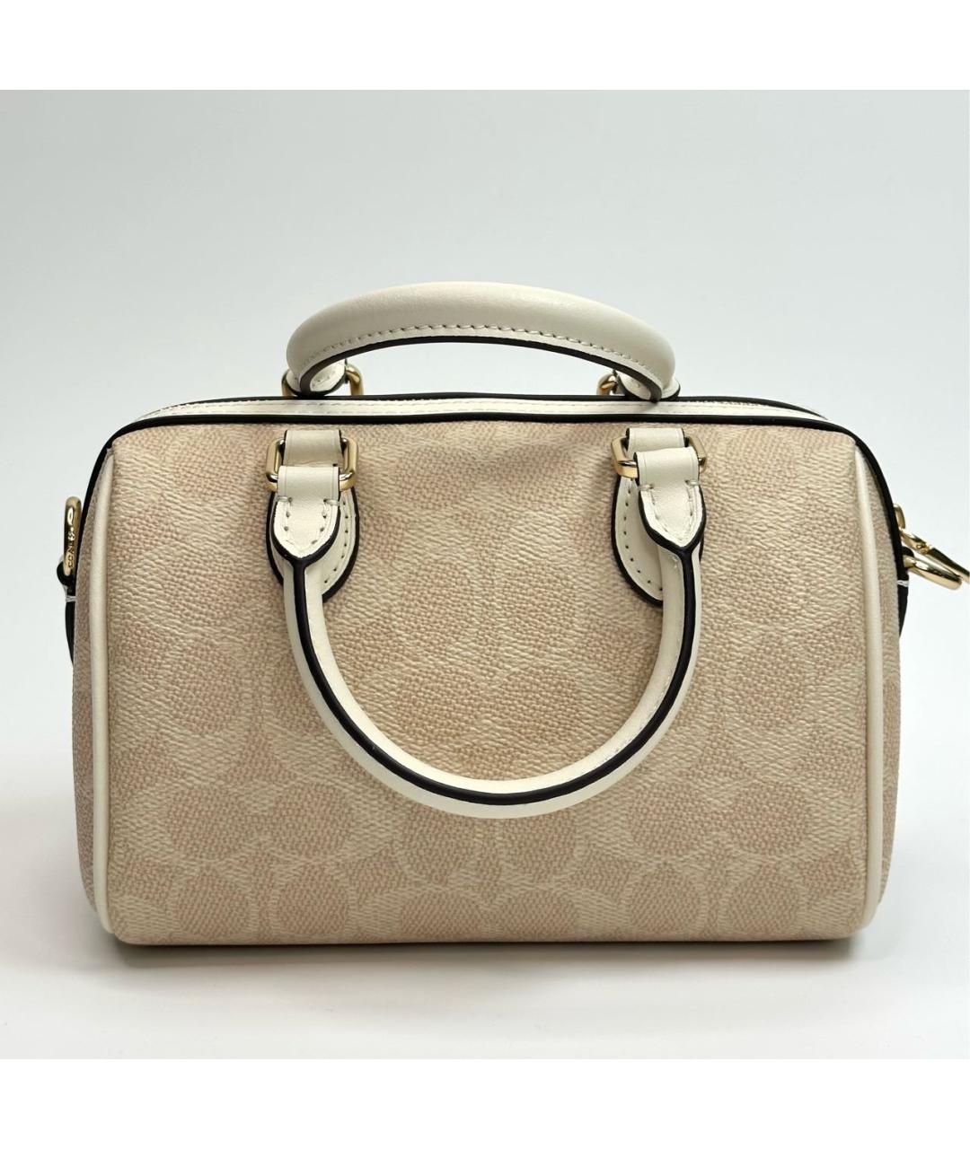 COACH Бежевая сумка с короткими ручками, фото 3