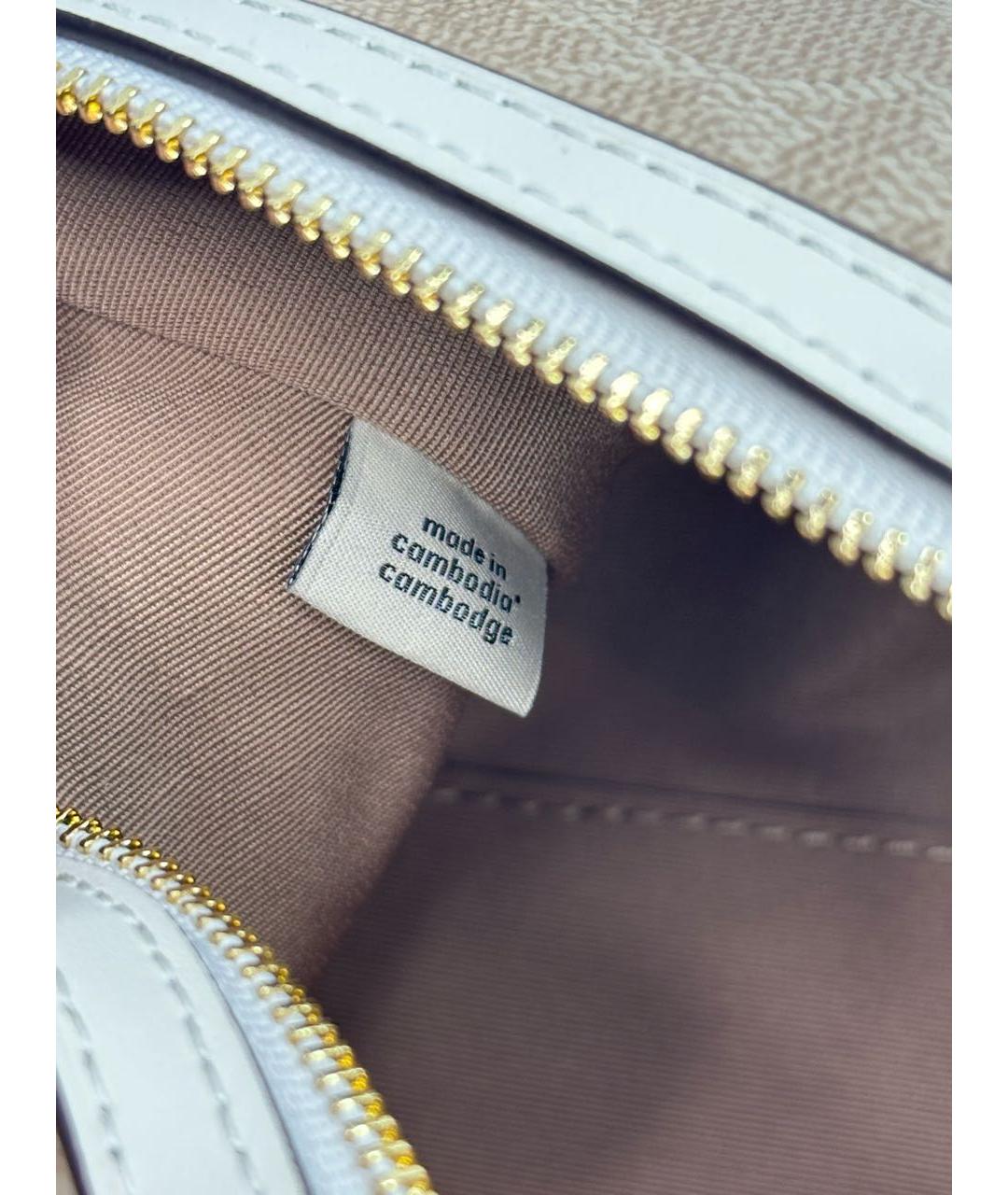 COACH Бежевая сумка с короткими ручками, фото 6