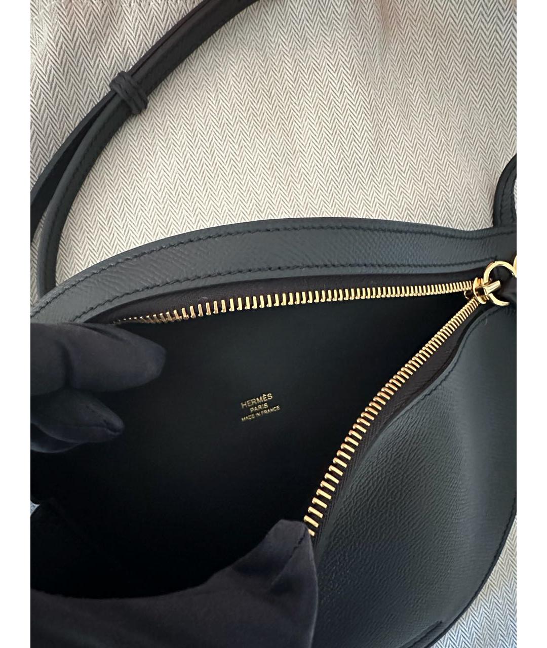 HERMES Черная кожаная сумка через плечо, фото 6