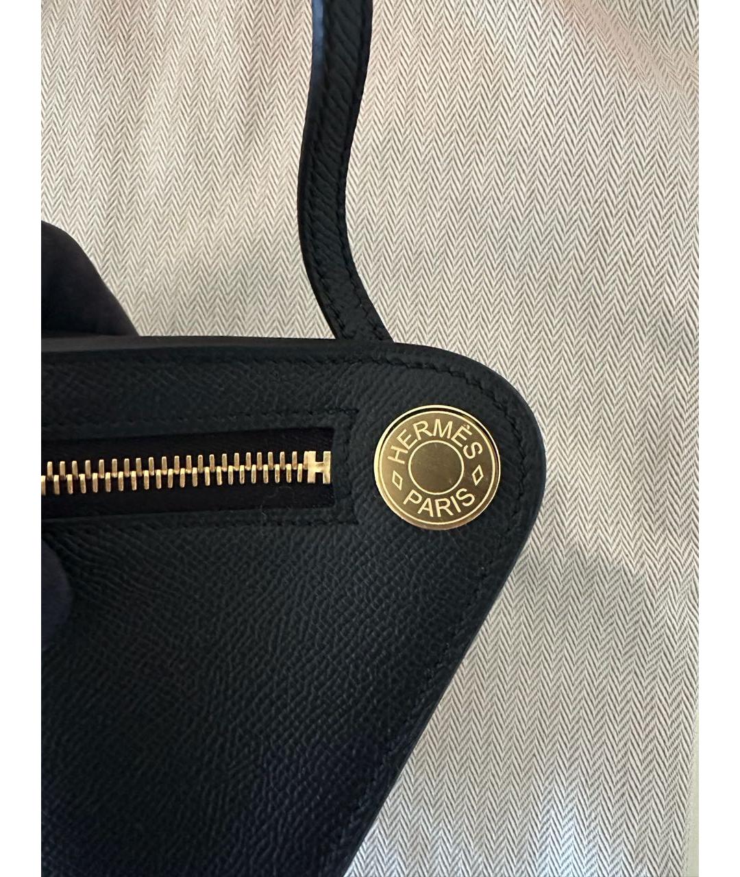 HERMES Черная кожаная сумка через плечо, фото 4