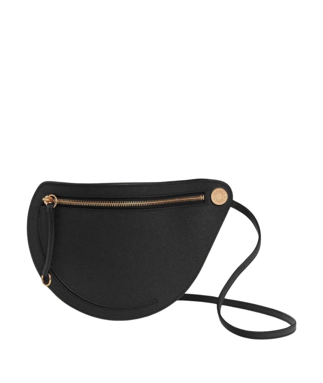 HERMES Черная кожаная сумка через плечо, фото 1