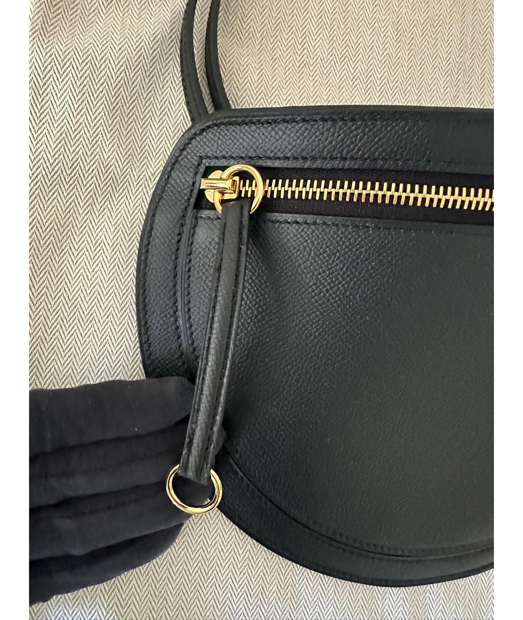 HERMES Черная кожаная сумка через плечо, фото 5