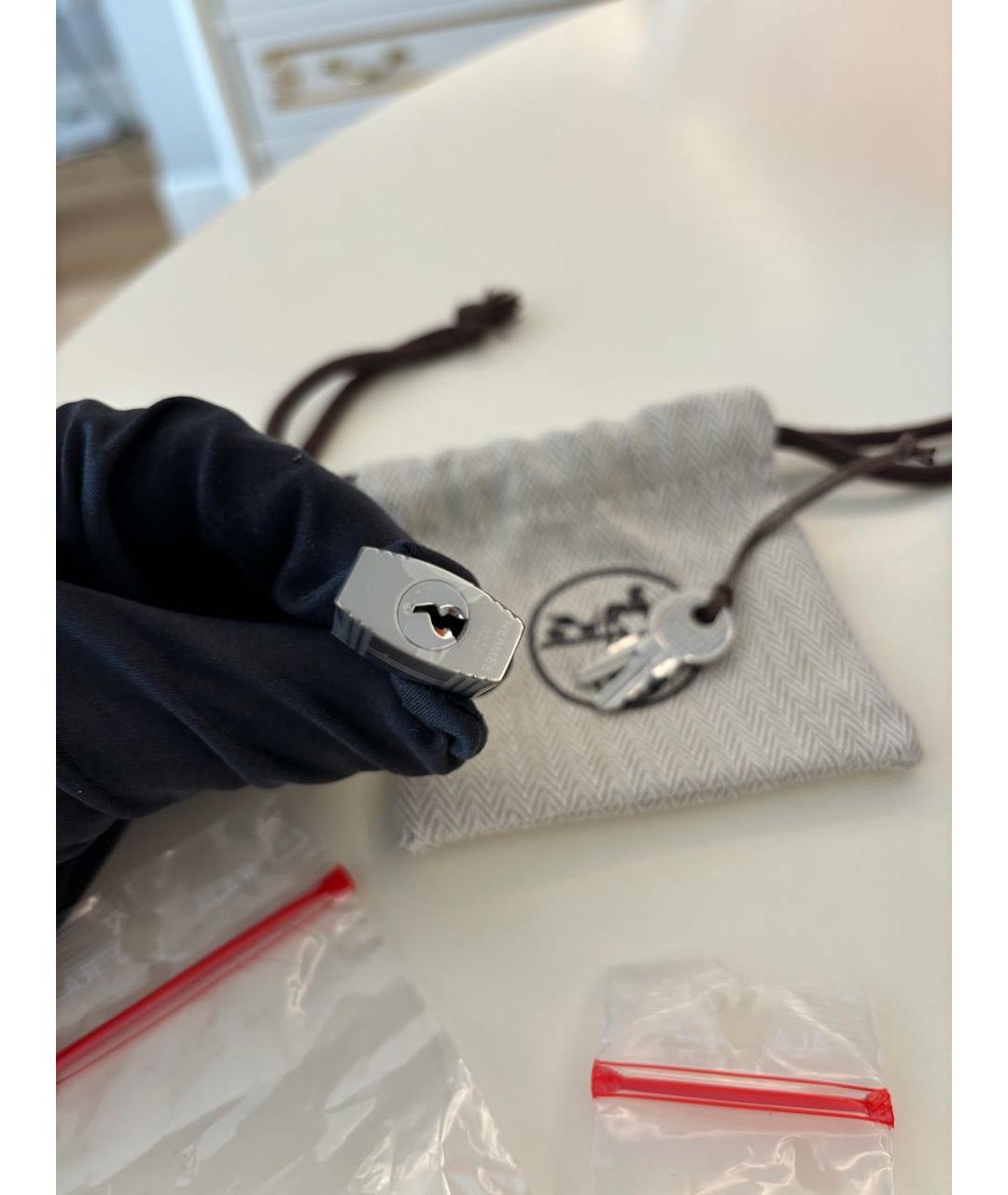 HERMES Черная кожаная сумка с короткими ручками, фото 7