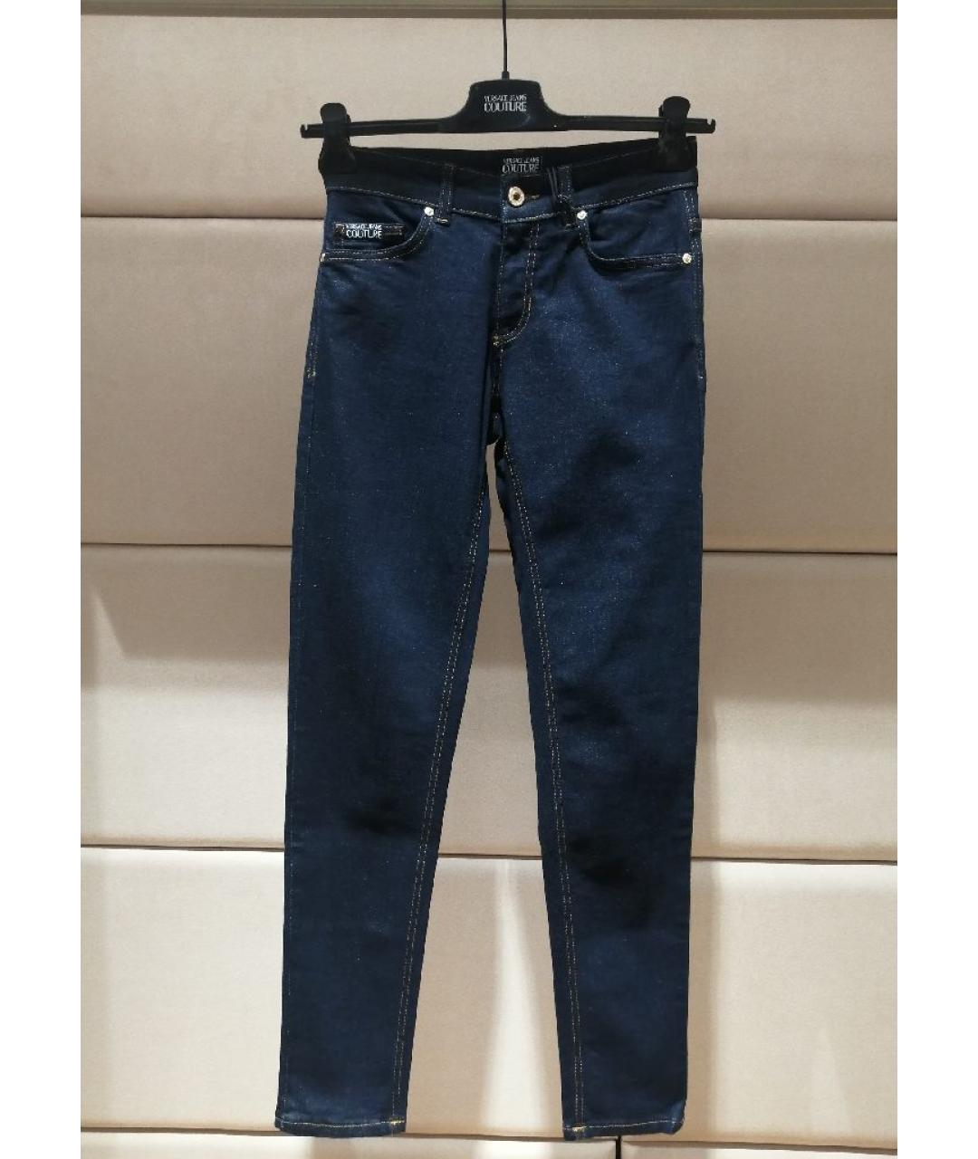 VERSACE JEANS COUTURE Темно-синие хлопковые джинсы слим, фото 3