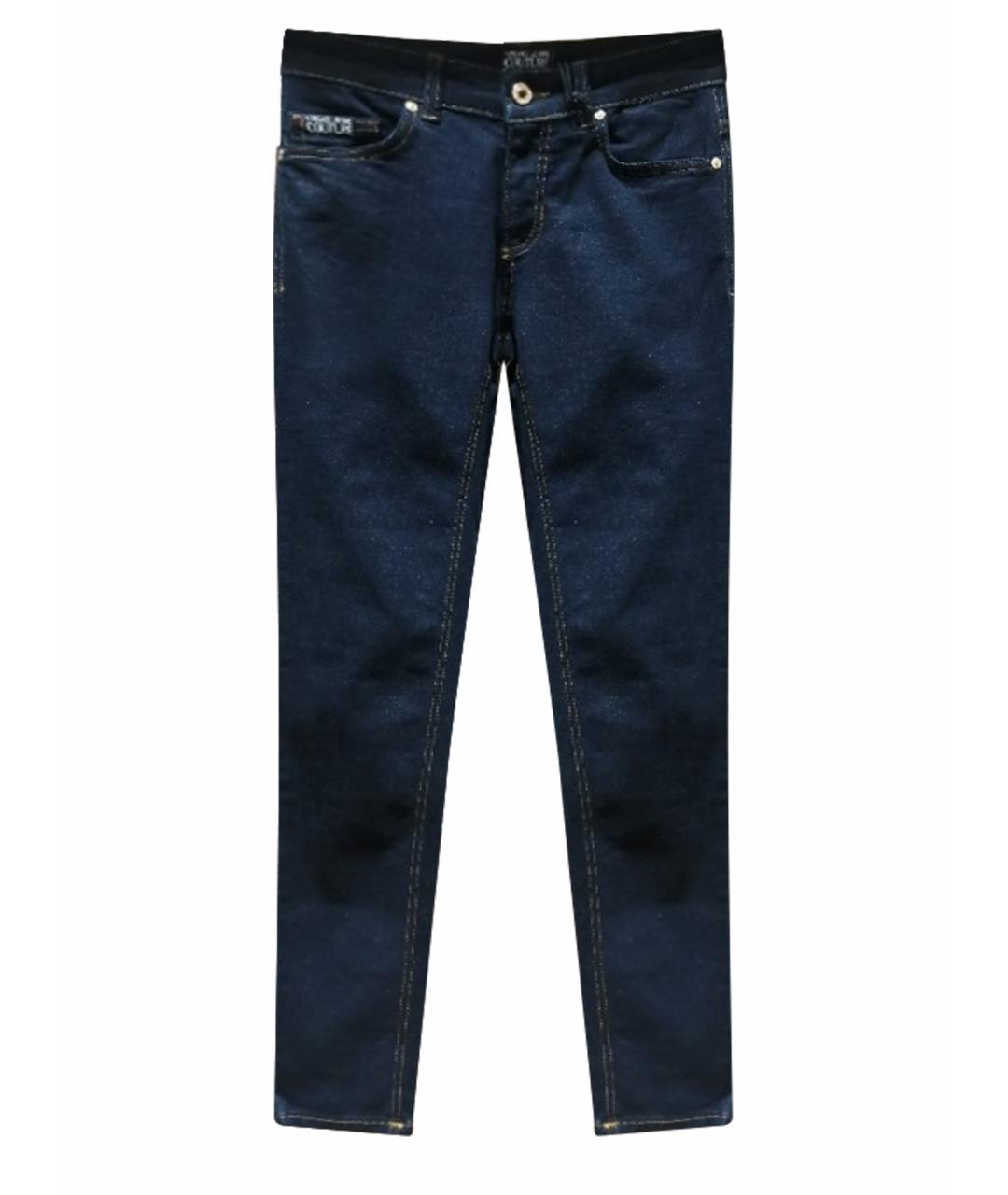 VERSACE JEANS COUTURE Темно-синие хлопковые джинсы слим, фото 1