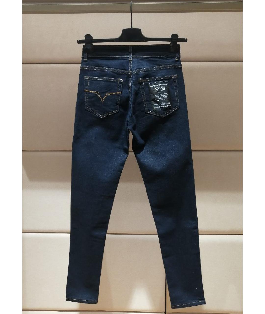 VERSACE JEANS COUTURE Темно-синие хлопковые джинсы слим, фото 2