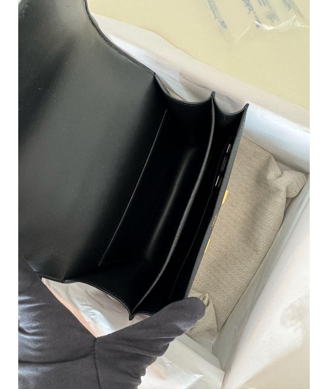 HERMES Черная кожаная сумка через плечо, фото 6