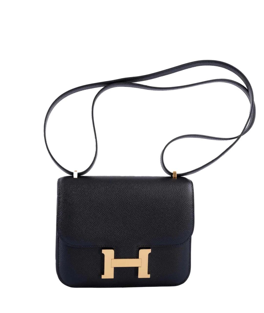 HERMES Черная кожаная сумка через плечо, фото 9