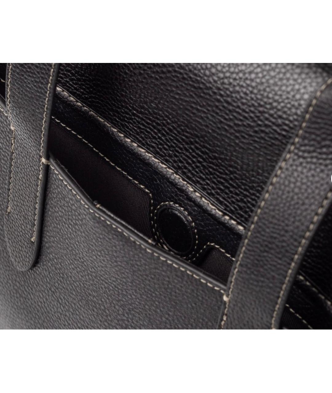 COACH Черный кожаный портфель, фото 5