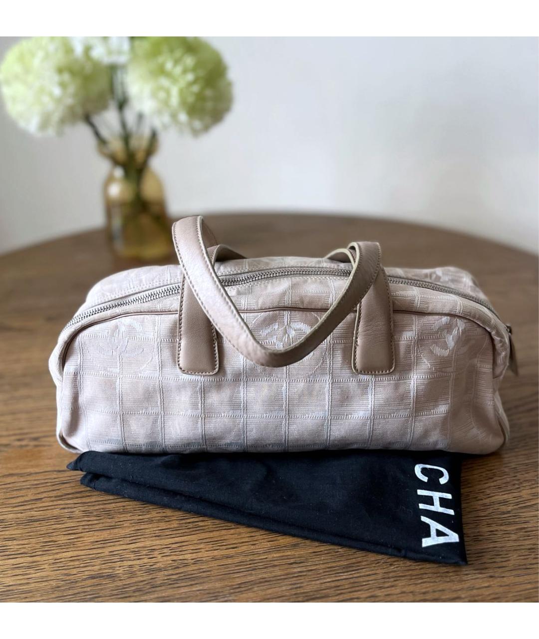 CHANEL Бежевая синтетическая сумка с короткими ручками, фото 2